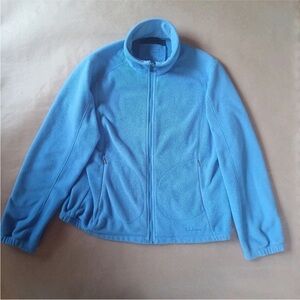 LL Bean Jacket Womens M Blue Fleece Full Zip Lightweight Outdoor Pockets Hiking